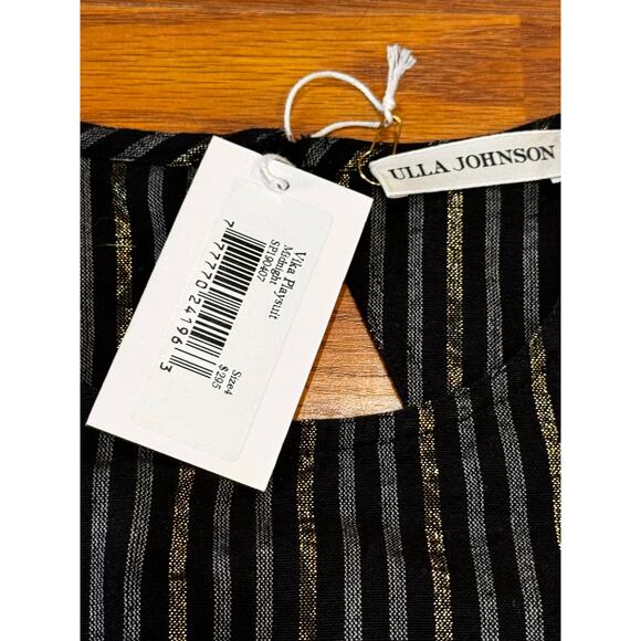 ULLA JOHNSON Vika Playsuit STRIPE LINEN OPEN BACK ROMPER size 4 - Picture 10 of 15